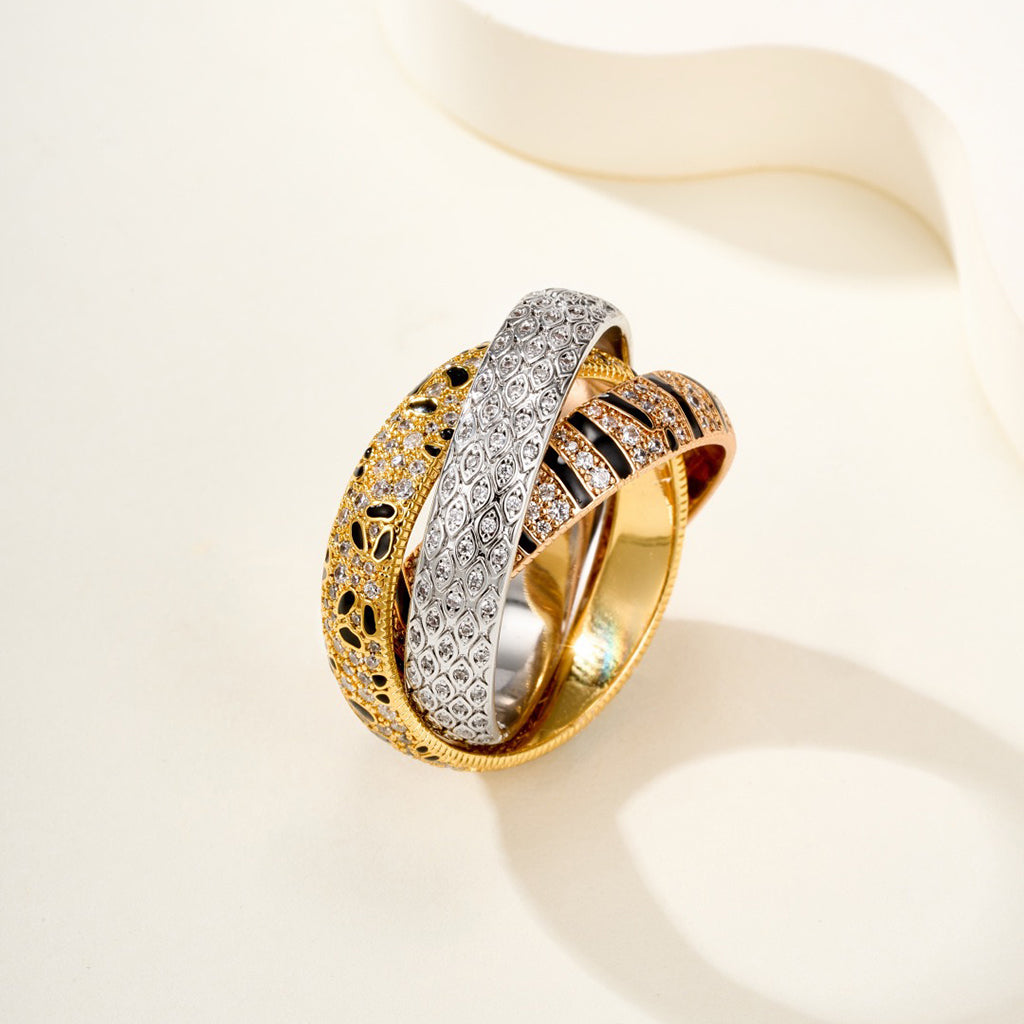 [Dawnora Jewelry]TRINITY  RING LEOPARD PRINT