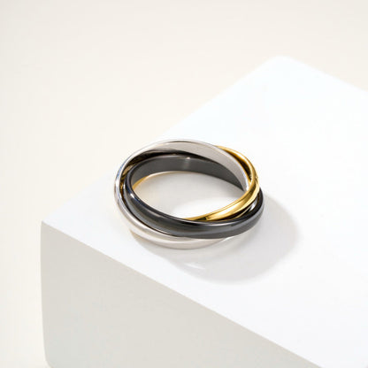 [Dawnora Jewelry]TRINITY 3.2MM RING BLACK CERAMIC