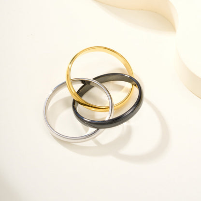 [Dawnora Jewelry]TRINITY 3.2MM RING BLACK CERAMIC
