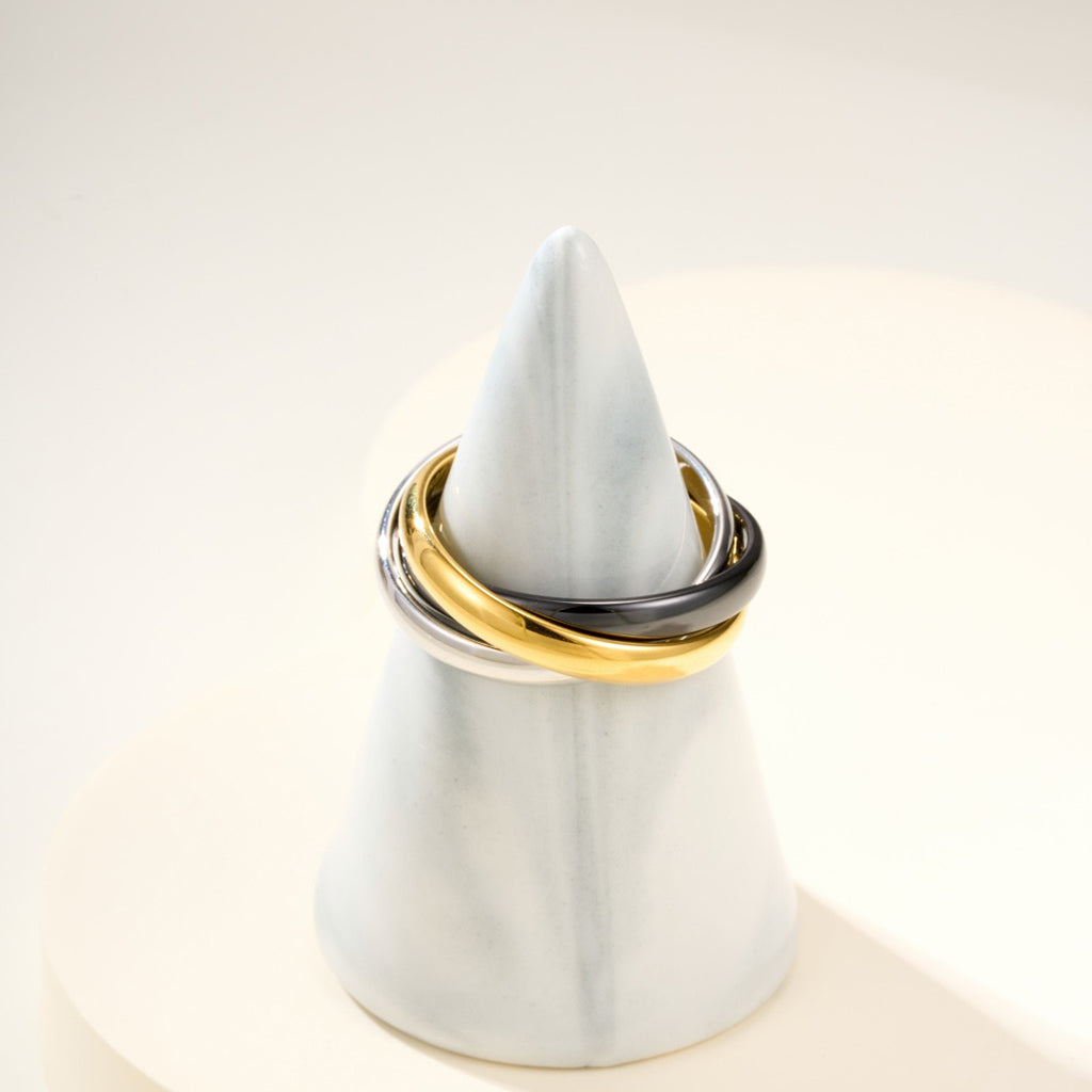 [Dawnora Jewelry]TRINITY 3.2MM RING BLACK CERAMIC