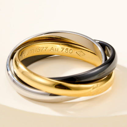 [Dawnora Jewelry]TRINITY 3.2MM RING BLACK CERAMIC