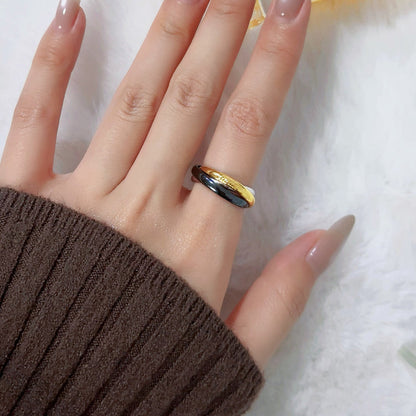 [Dawnora Jewelry]TRINITY 3.2MM RING BLACK CERAMIC