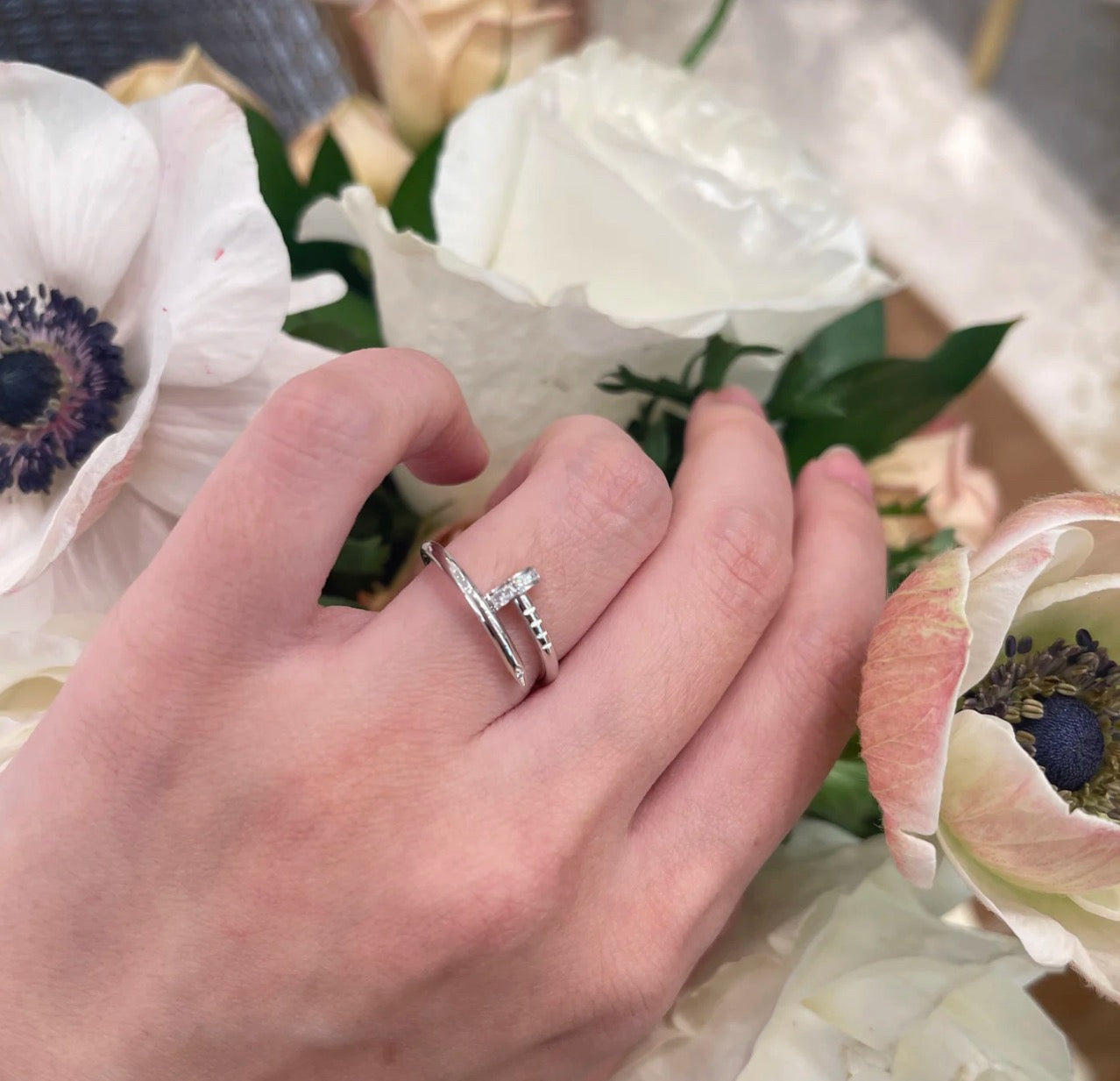 [Dawnora Jewelry]JUSTE 1.8MM HALF DIAMOND RING