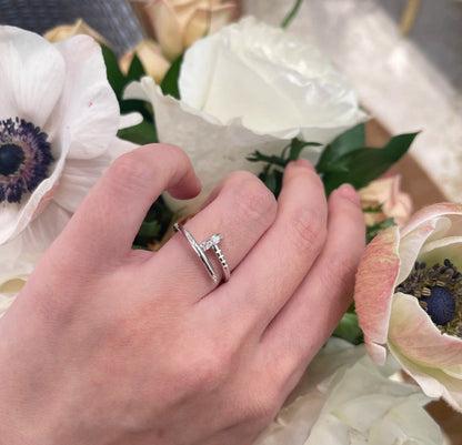 [Dawnora Jewelry]JUSTE 1.8MM HALF DIAMOND RING