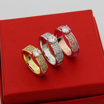 [Dawnora Jewelry]LOVE RING 3.6MM 1 BIG DIAMOND FULL DIAMOND