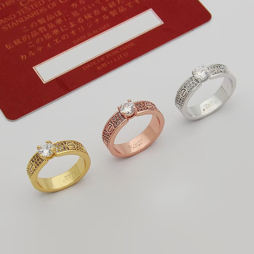[Dawnora Jewelry]LOVE RING 3.6MM 1 BIG DIAMOND FULL DIAMOND