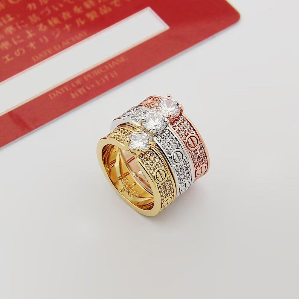 [Dawnora Jewelry]LOVE RING 3.6MM 1 BIG DIAMOND FULL DIAMOND