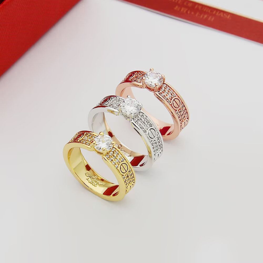 [Dawnora Jewelry]LOVE RING 3.6MM 1 BIG DIAMOND FULL DIAMOND