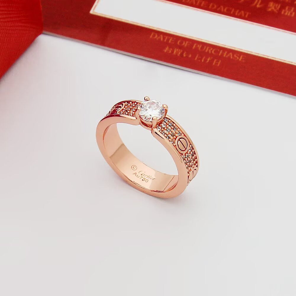 [Dawnora Jewelry]LOVE RING 3.6MM 1 BIG DIAMOND FULL DIAMOND