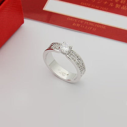 [Dawnora Jewelry]LOVE RING 3.6MM 1 BIG DIAMOND FULL DIAMOND