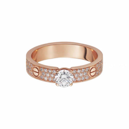 [Dawnora Jewelry]LOVE RING 3.6MM 1 BIG DIAMOND FULL DIAMOND