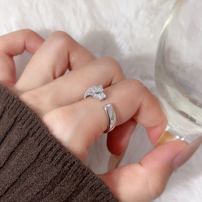 [Dawnora Jewelry]PANTHERE HALF DIAMOND SMALL RING