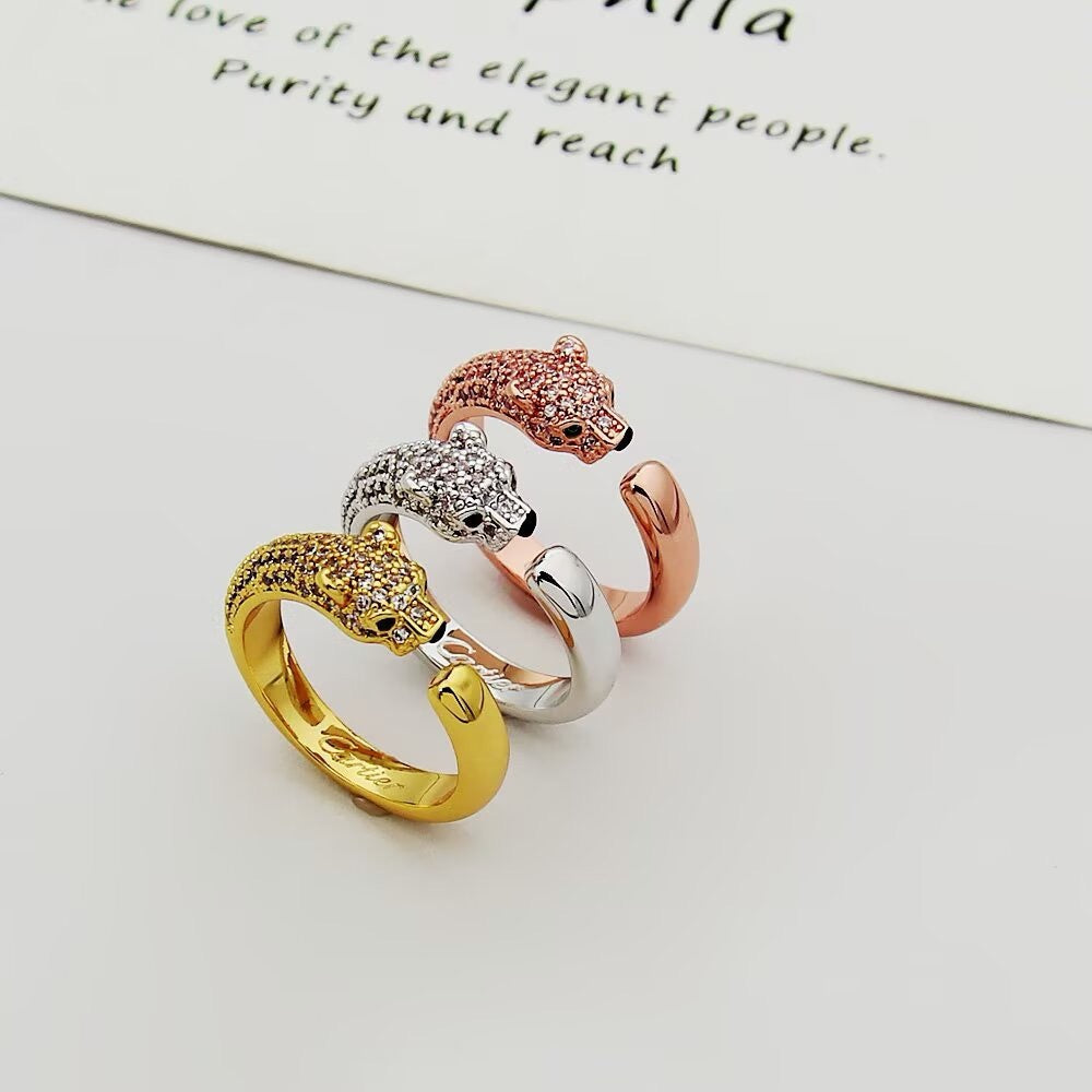 [Dawnora Jewelry]PANTHERE HALF DIAMOND SMALL RING
