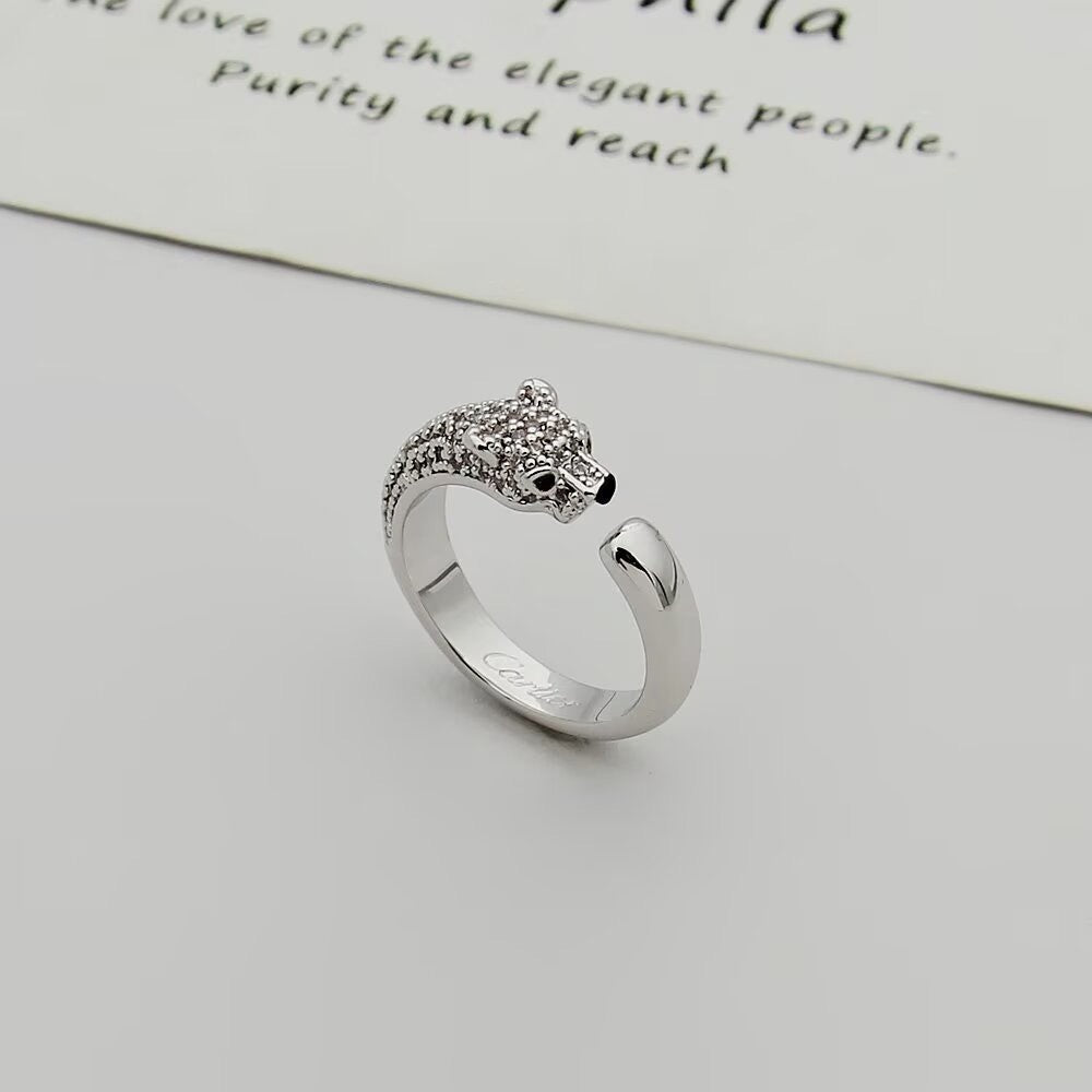 [Dawnora Jewelry]PANTHERE HALF DIAMOND SMALL RING