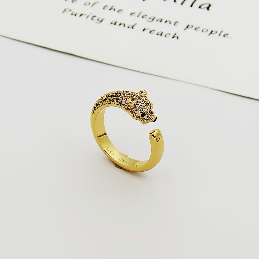 [Dawnora Jewelry]PANTHERE HALF DIAMOND SMALL RING