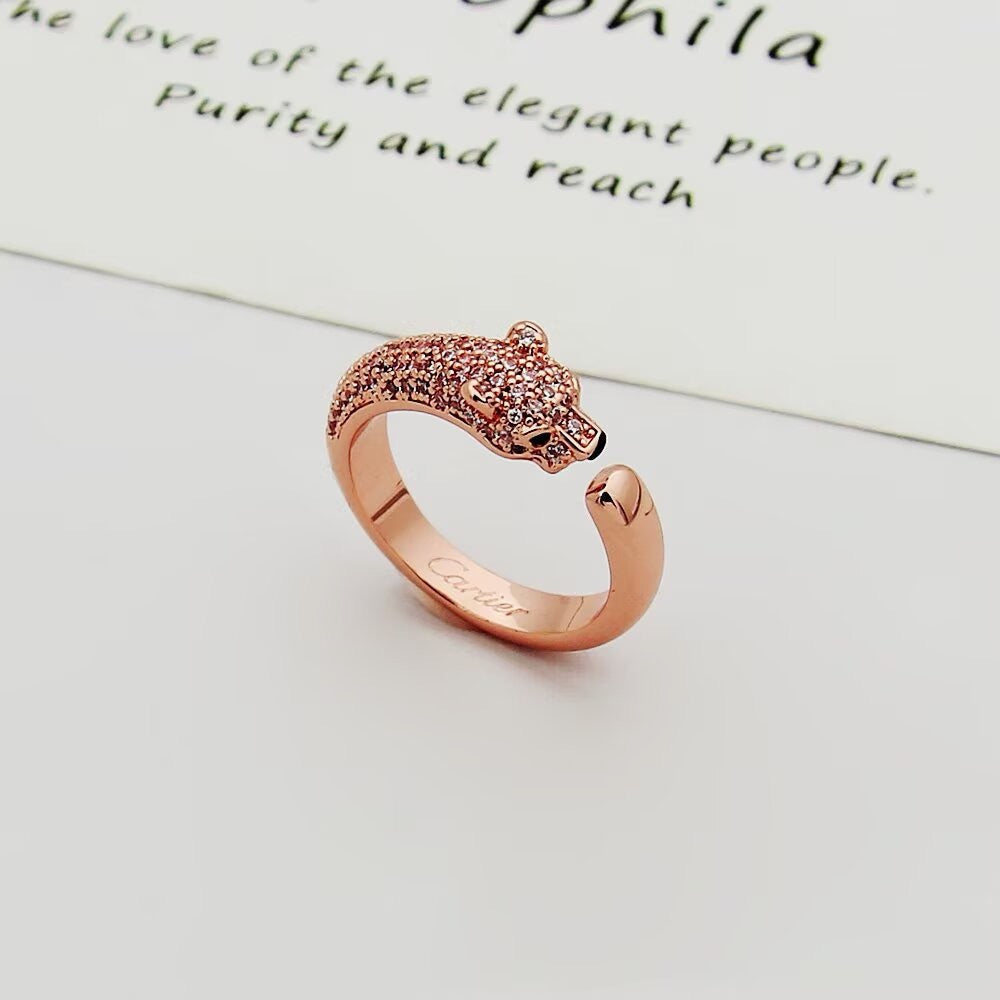 [Dawnora Jewelry]PANTHERE HALF DIAMOND SMALL RING