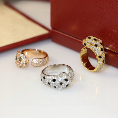 [Dawnora Jewelry]PANTHERE SPOTTED FULL DIAMOND MEDIUM RING