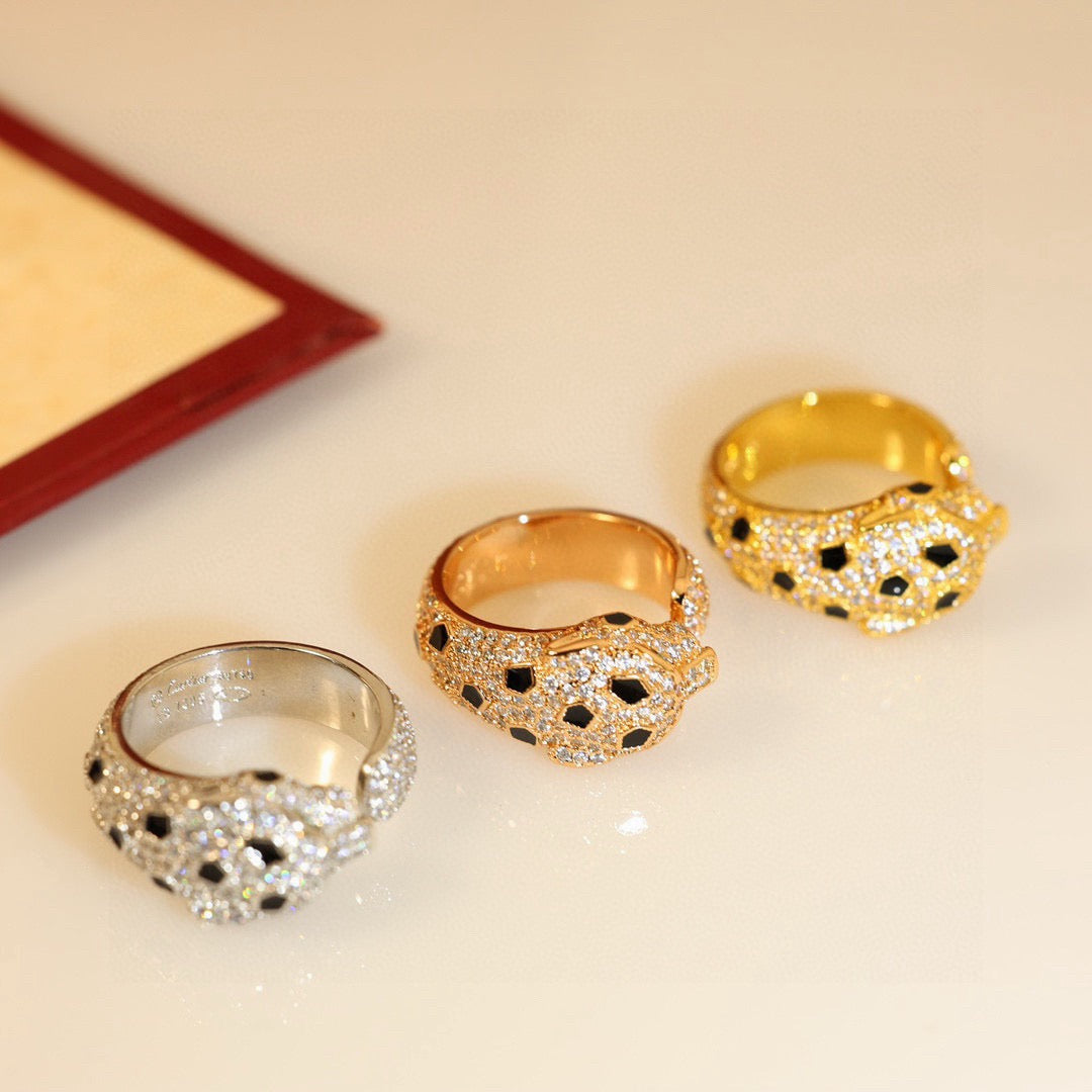 [Dawnora Jewelry]PANTHERE SPOTTED FULL DIAMOND MEDIUM RING