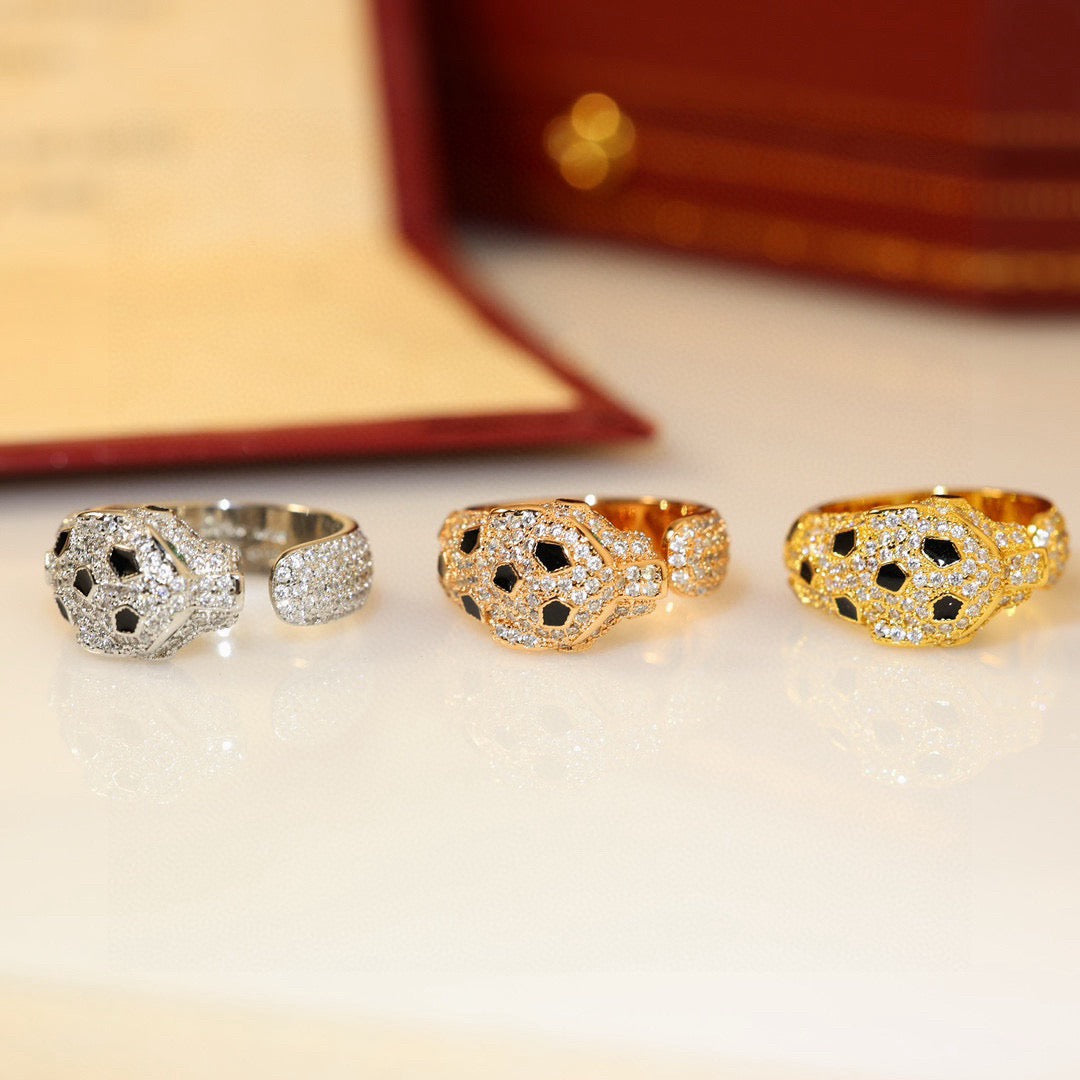 [Dawnora Jewelry]PANTHERE SPOTTED FULL DIAMOND MEDIUM RING