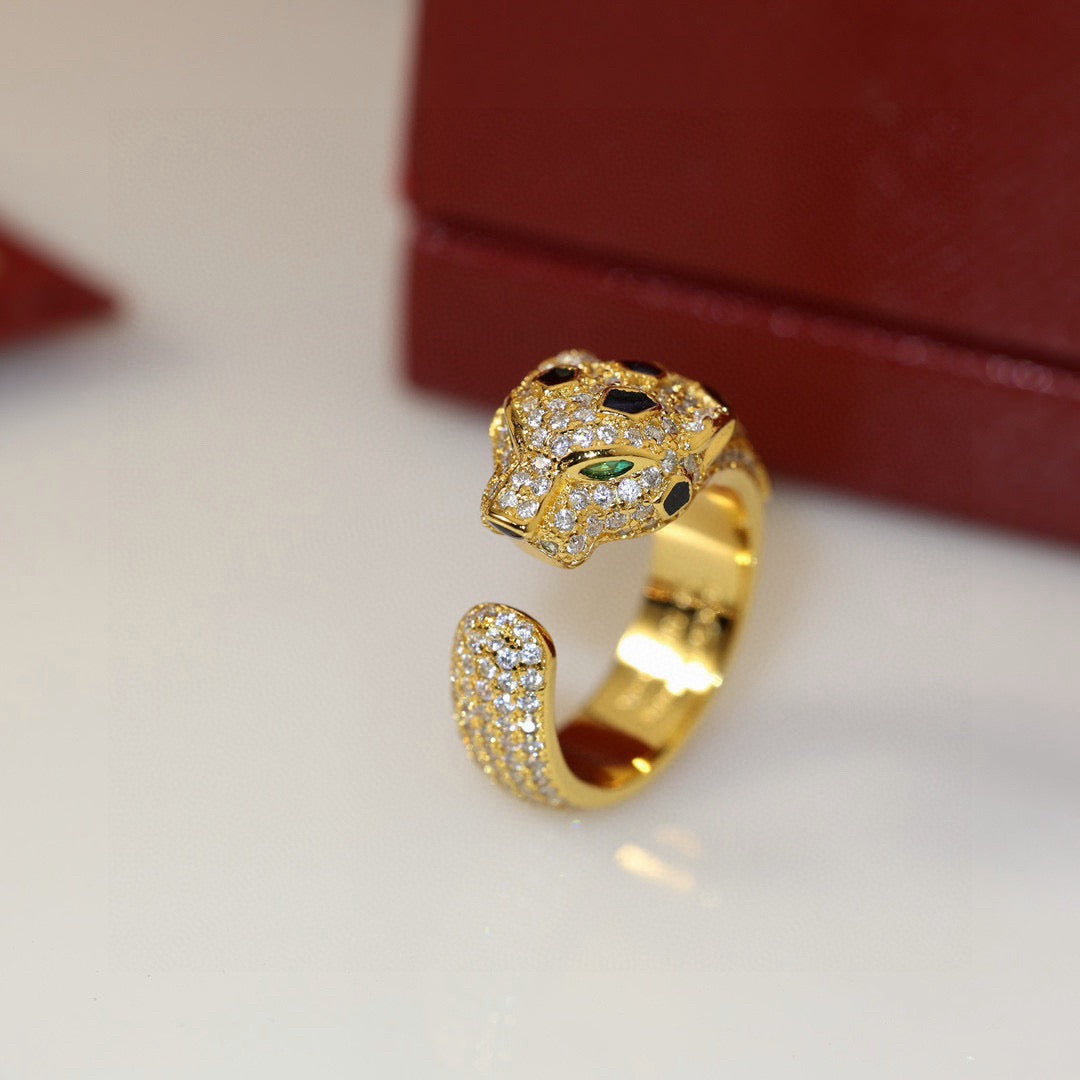 [Dawnora Jewelry]PANTHERE SPOTTED FULL DIAMOND MEDIUM RING