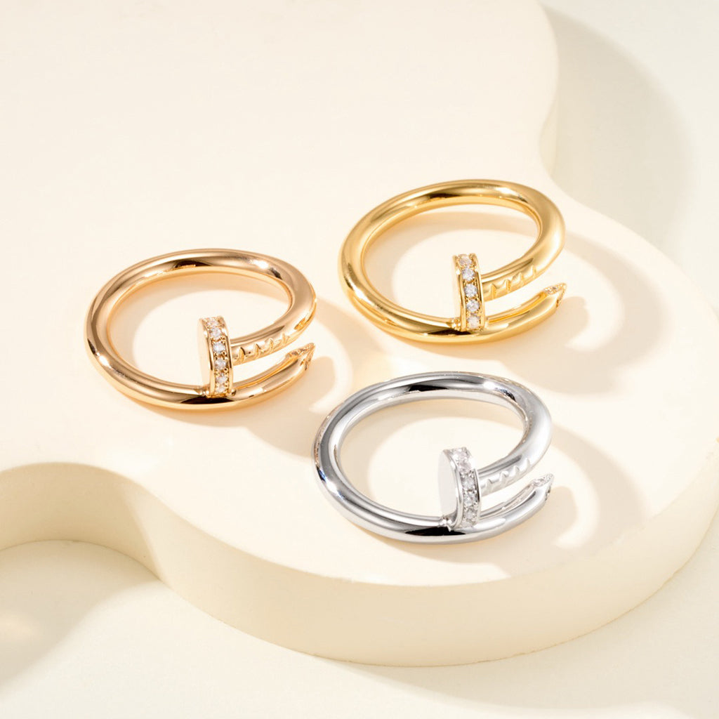 [Dawnora Jewelry]JUSTE RING 2.6MM HALF DIAMOND