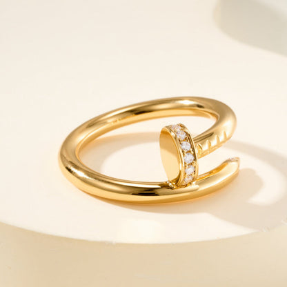 [Dawnora Jewelry]JUSTE RING 2.6MM HALF DIAMOND