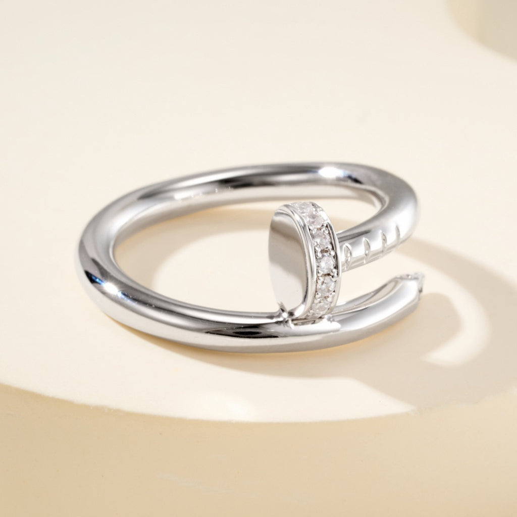 [Dawnora Jewelry]JUSTE RING 2.6MM HALF DIAMOND