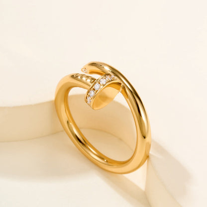 [Dawnora Jewelry]JUSTE RING 2.6MM HALF DIAMOND