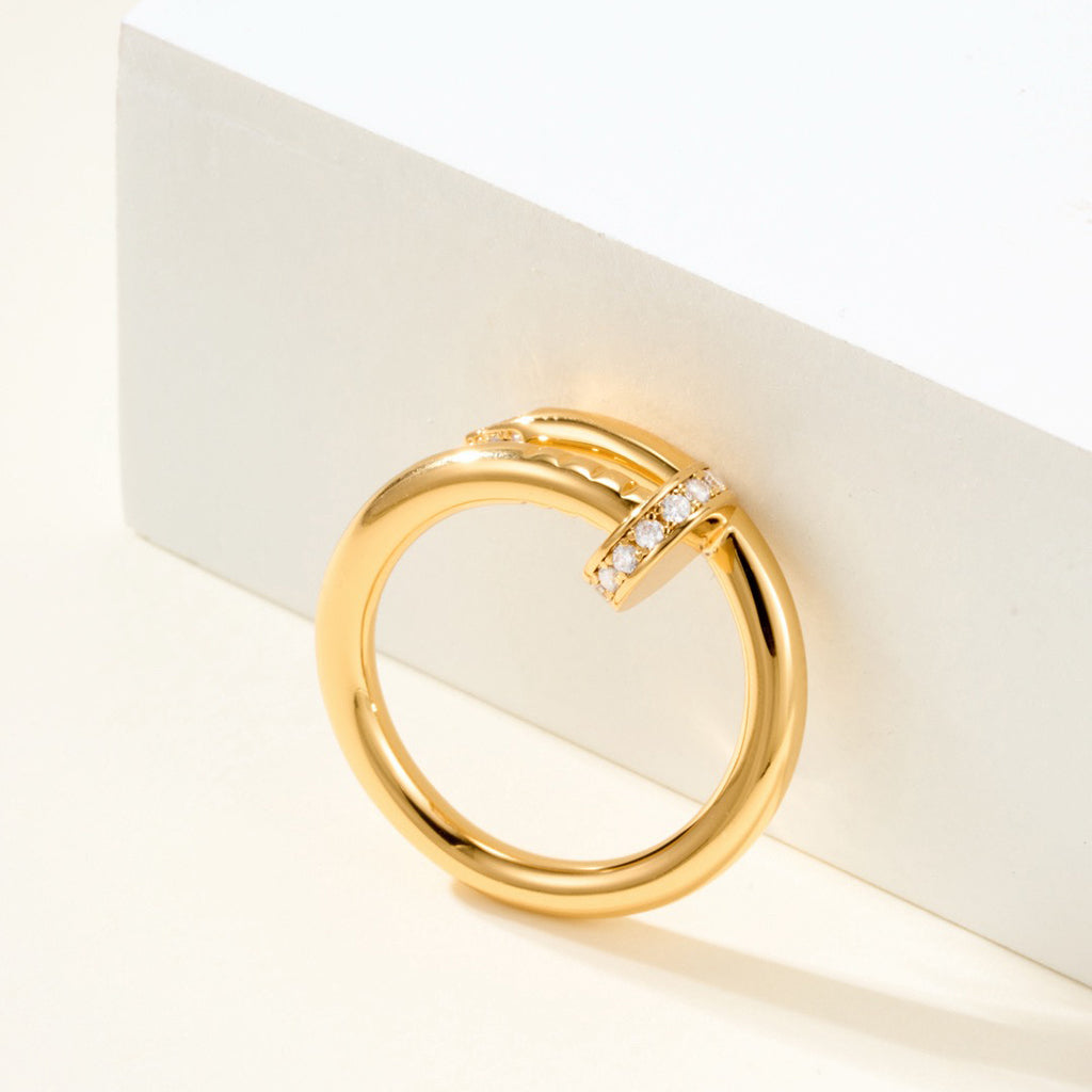 [Dawnora Jewelry]JUSTE RING 2.6MM HALF DIAMOND