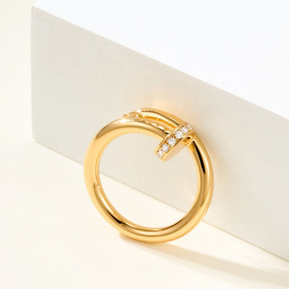 [Dawnora Jewelry]JUSTE RING 2.6MM HALF DIAMOND
