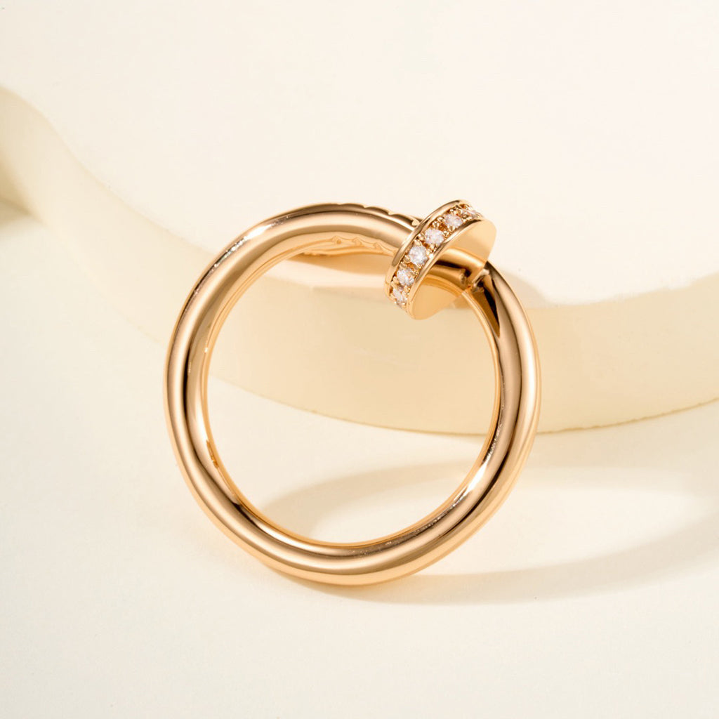 [Dawnora Jewelry]JUSTE RING 2.6MM HALF DIAMOND