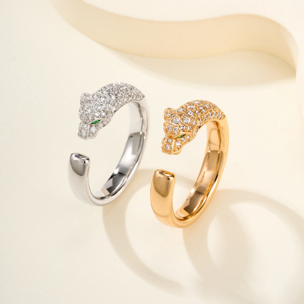 [Dawnora Jewelry]PANTHERE HALF DIAMOND SMALL RING