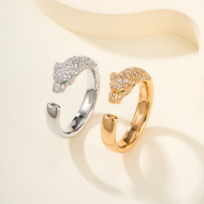 [Dawnora Jewelry]PANTHERE HALF DIAMOND SMALL RING