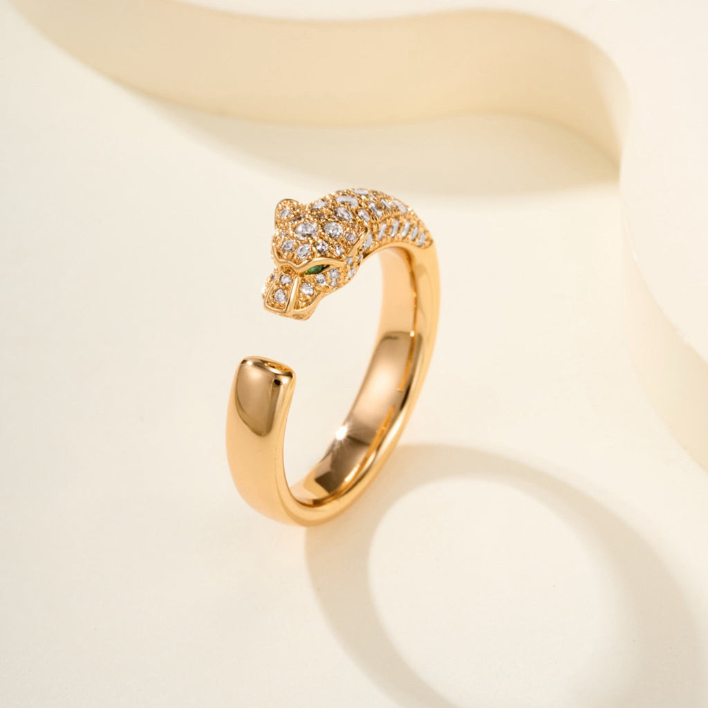 [Dawnora Jewelry]PANTHERE HALF DIAMOND SMALL RING