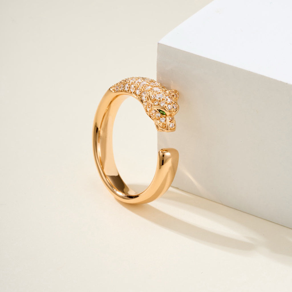 [Dawnora Jewelry]PANTHERE HALF DIAMOND SMALL RING