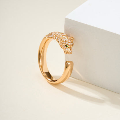 [Dawnora Jewelry]PANTHERE HALF DIAMOND SMALL RING