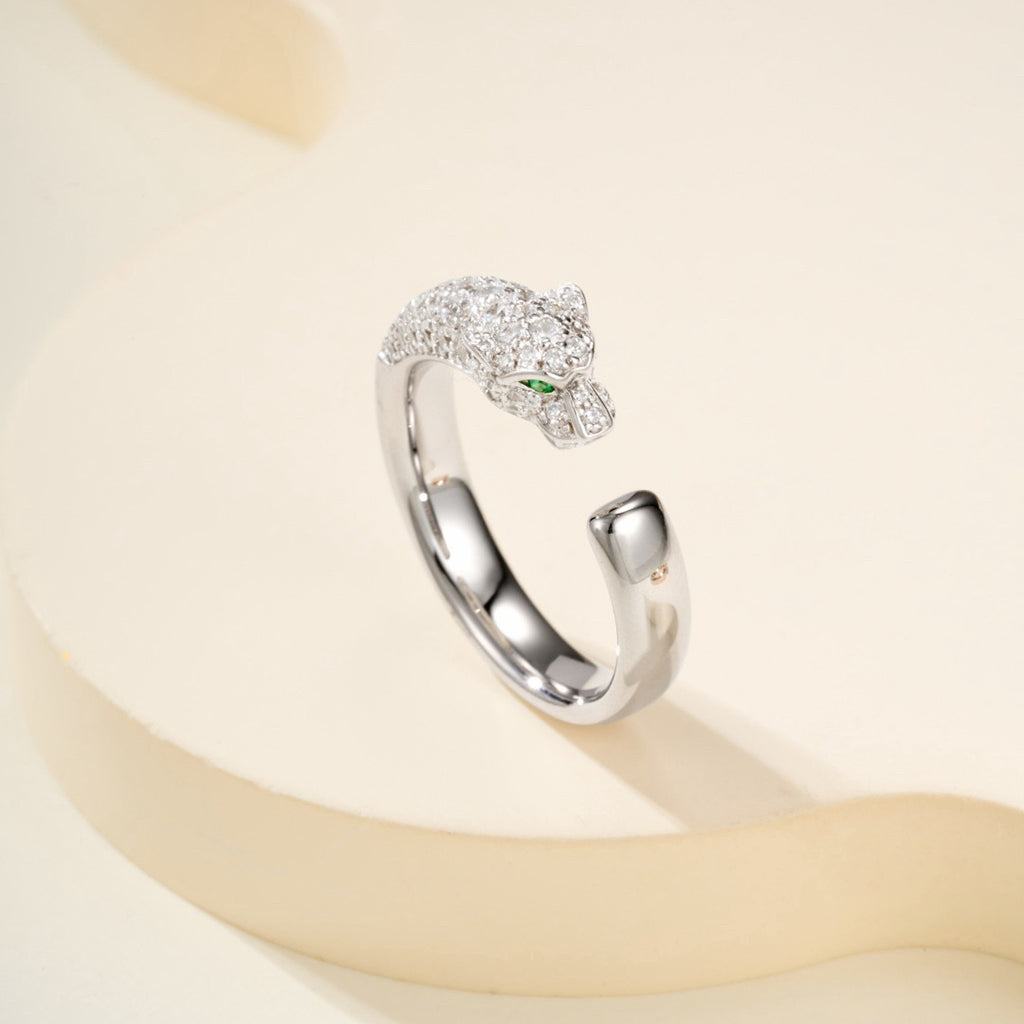 [Dawnora Jewelry]PANTHERE HALF DIAMOND SMALL RING