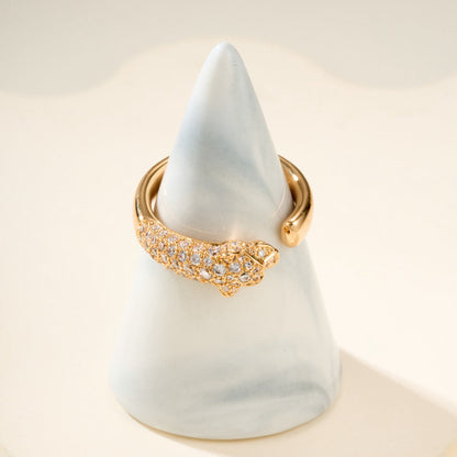 [Dawnora Jewelry]PANTHERE HALF DIAMOND SMALL RING