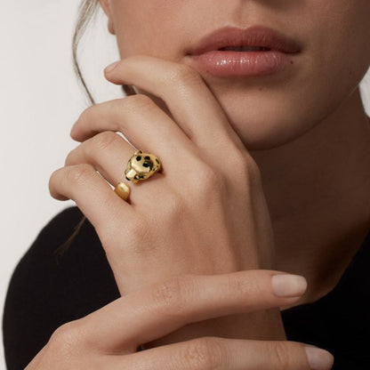 [Dawnora Jewelry]PANTHERE SPOTTED MEDIUM RING