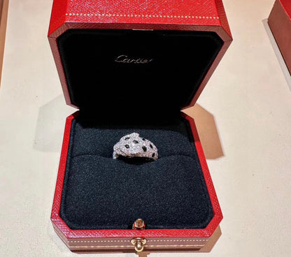 [Dawnora Jewelry]PANTHERE SPOTTED FULL DIAMOND MEDIUM RING