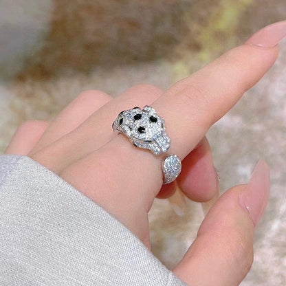 [Dawnora Jewelry]PANTHERE SPOTTED FULL DIAMOND MEDIUM RING