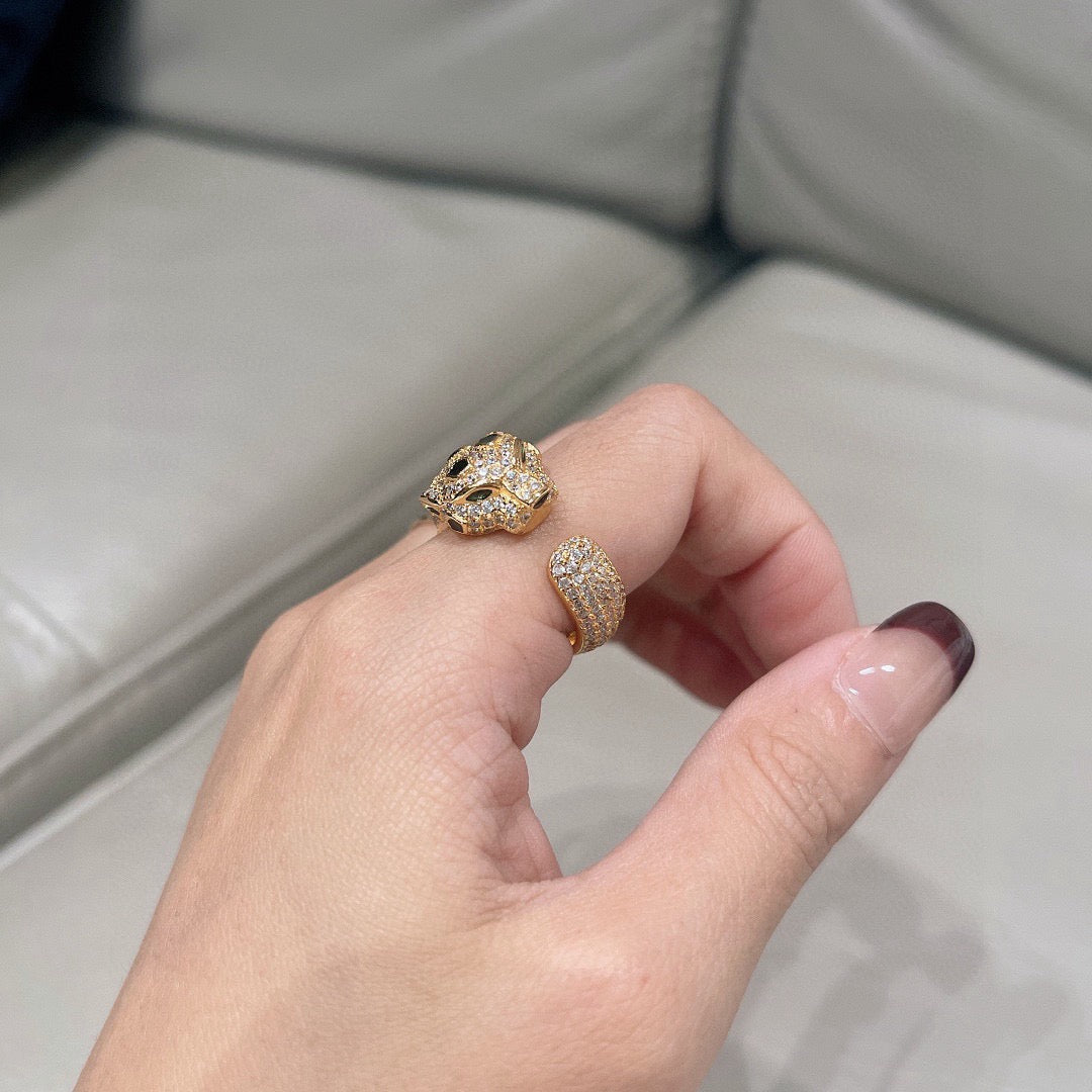 [Dawnora Jewelry]PANTHERE SPOTTED FULL DIAMOND MEDIUM RING