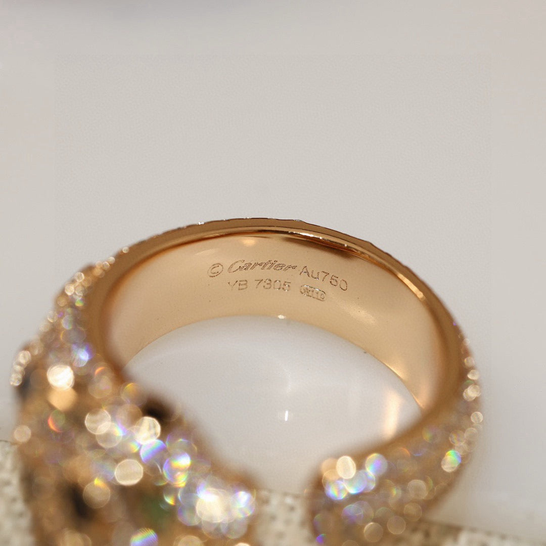 [Dawnora Jewelry]PANTHERE SPOTTED FULL DIAMOND MEDIUM RING