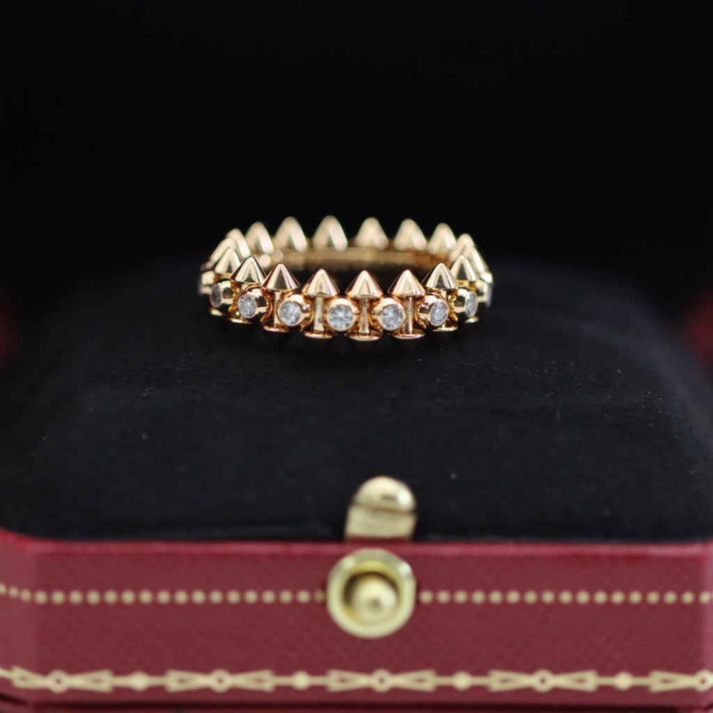[Dawnora Jewelry]CLASH 6.8MM DIAMOND MEDIUM RING