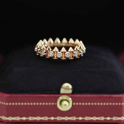 [Dawnora Jewelry]CLASH 6.8MM DIAMOND MEDIUM RING