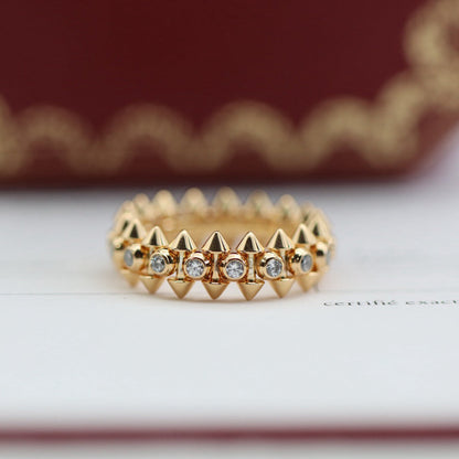 [Dawnora Jewelry]CLASH 6.8MM DIAMOND MEDIUM RING