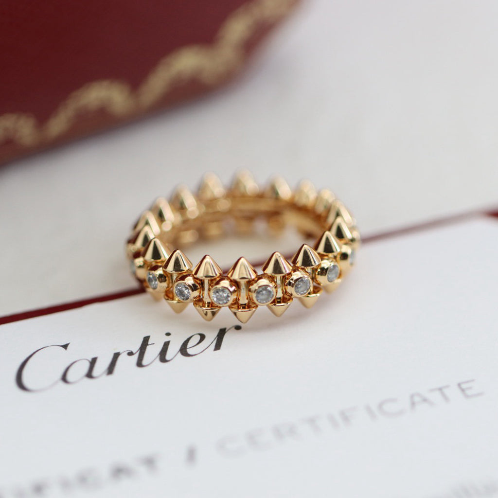 [Dawnora Jewelry]CLASH 6.8MM DIAMOND MEDIUM RING