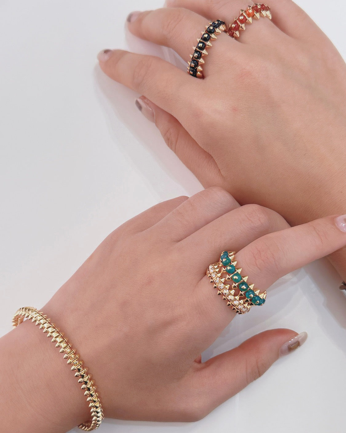 [Dawnora Jewelry]CLASH 7.9MM AGATE CHALCEDONY RING