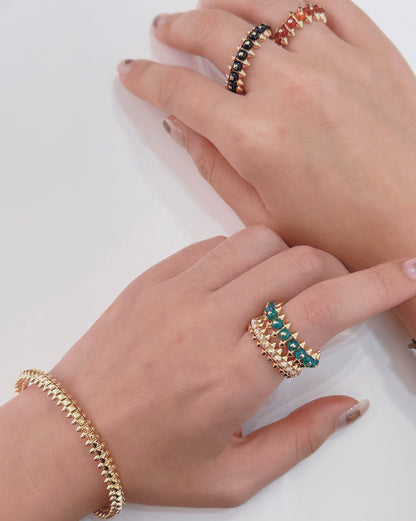 [Dawnora Jewelry]CLASH 7.9MM AGATE CHALCEDONY RING