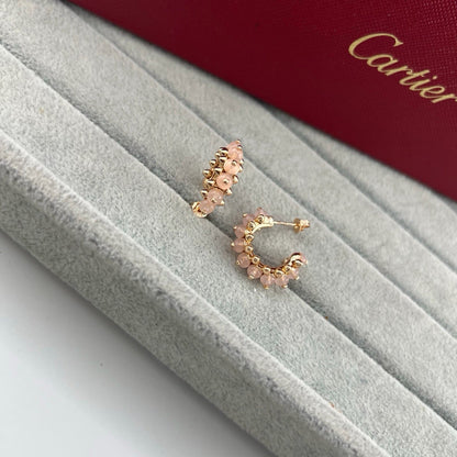 [Dawnora Jewelry]CLASH 7.9MM AGATE CHALCEDONY EARRINGS